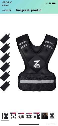 Zelus Gilet Lesté Réglable, 9 à 14,5 kg