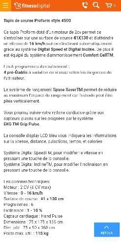 Fitness / Cardio training - tapis de course electrique  - photo 4
