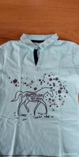 Polo bleu clair équitation