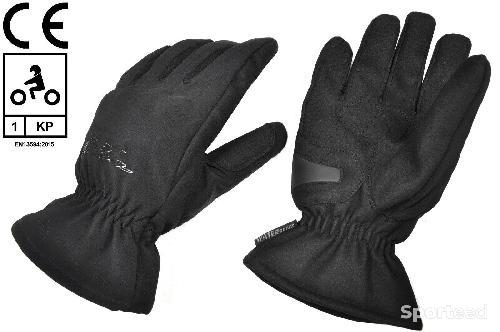 Gants moto coqués doublés WATERPROOF HOMOLOGUES CE 1KP noirs Taille M