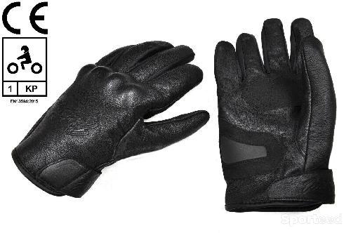 Gants moto coqués doublés CUIR HOMOLOGUES CE 1KP noirs Taille M