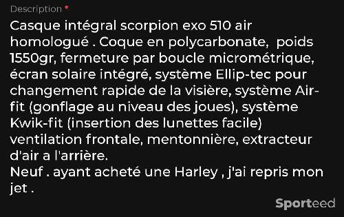 Moto route - Casque intégral scorpion air fit neuf  - photo 6