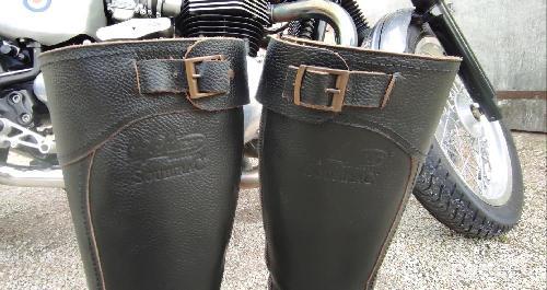 Moto route - Bottes moto cuir Soubirac café racer  - photo 6