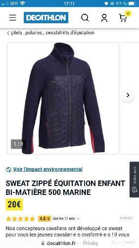 Veste décathlon taille 14 ans 