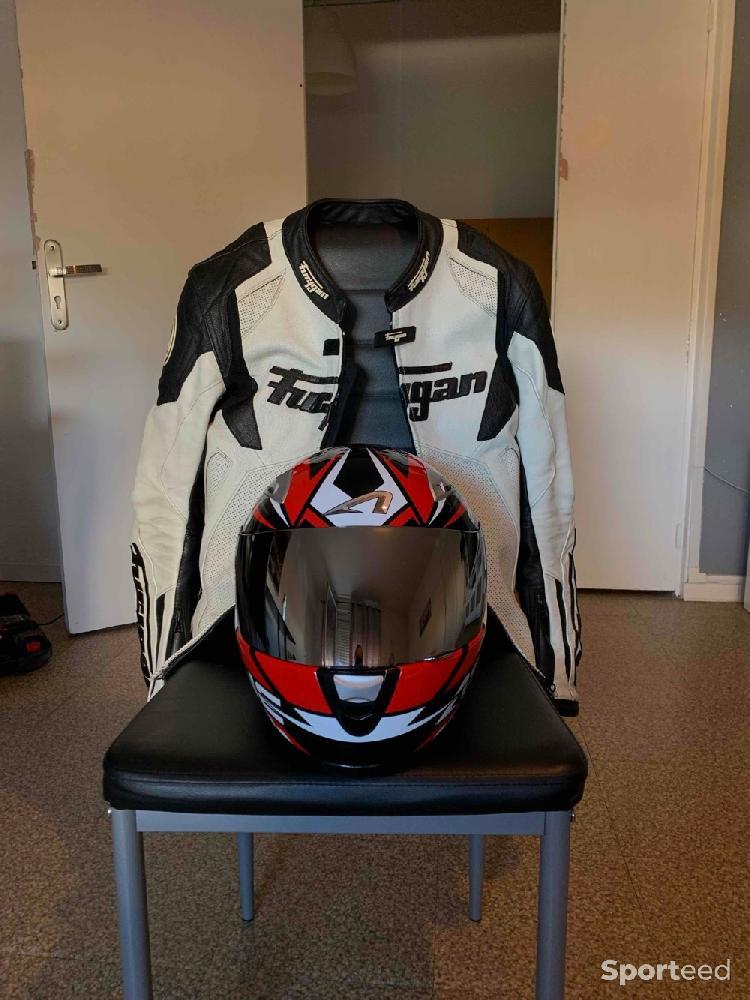 Moto route - Blouson cuir Furygan avec protection  - photo 1