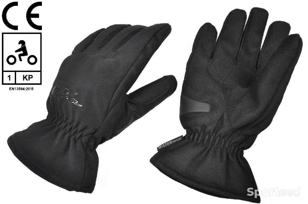 Moto route - Gants moto coqués doublés WATERPROOF HOMOLOGUES CE 1KP noirs Taille M - photo 1