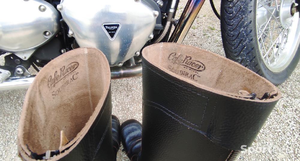 Moto route - Bottes moto cuir Soubirac café racer  - photo 4