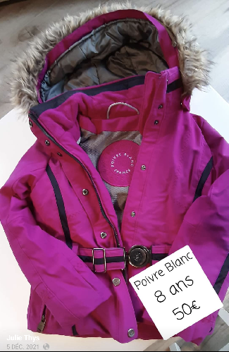 Veste de ski poivre blanc