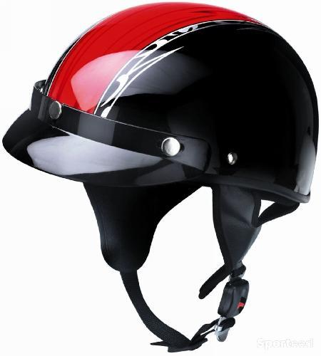 CASQUE SUMMER Fibre de verre - Noir et Rouge - Taille L