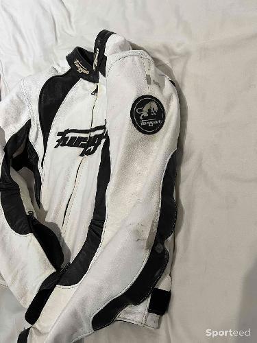 Moto route - veste furygan cuir blanche - photo 5