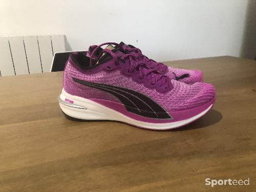 Course à pied route - Chaussures Puma Deviate Nitro Wns Deep Orchid Black Silver  - photo 5