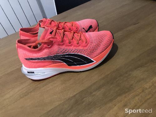 Course à pied route - Chaussures Puma Deviate Nitro Lava Blast Puma Black - photo 5