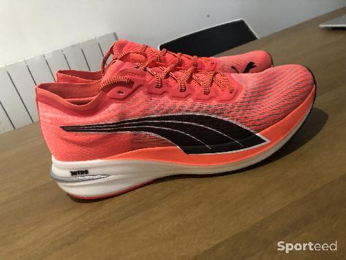 Course à pied route - Chaussures Puma Deviate Nitro Lava Blast Puma Black - photo 5