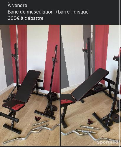 Banc de musculation + barre + disque 