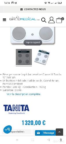 Accessoires électroniques - Balance impedancemetre Tanita SC-240 - photo 6