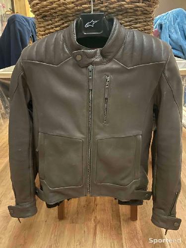 Moto route - BLOUSON CUIR ALPINESTARS  CRAZY EIGHT MARRON - photo 4