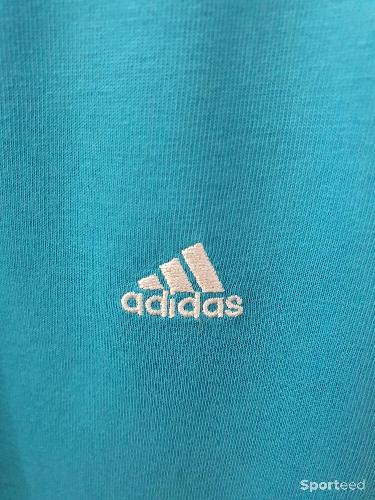 Skateboard / Longboard - T-shirt sport adidas bleu turquoise et blanc taille M - photo 5