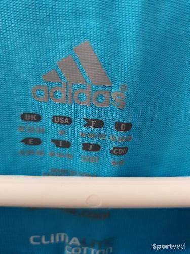 Skateboard / Longboard - T-shirt sport adidas bleu turquoise et blanc taille M - photo 5