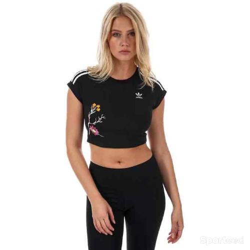 Danse urbaine / fitness - T-shirt Adidas Femme Fleurs - photo 5