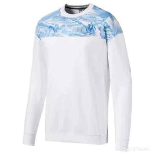 Football - Sweat Football Puma Olympique de Marseille Homme Blanc/Bleu Azur - photo 3