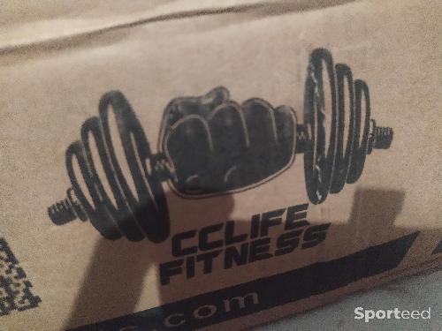 Musculation - Une barre courte avec 8 disques de 2,5kg marque CCLIFE - photo 5