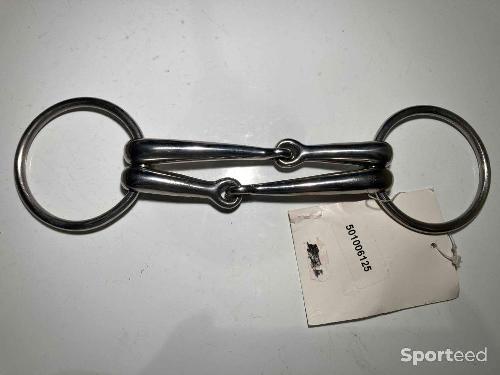 Equitation - Filet 2 anneaux 65mm inox double embouchure 125 - photo 4