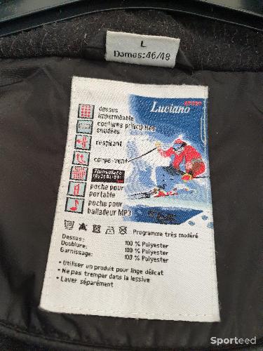 Ski alpin - Parka – Veste de de ski noire à capuche – Luciano Sport – Taille L  - photo 6