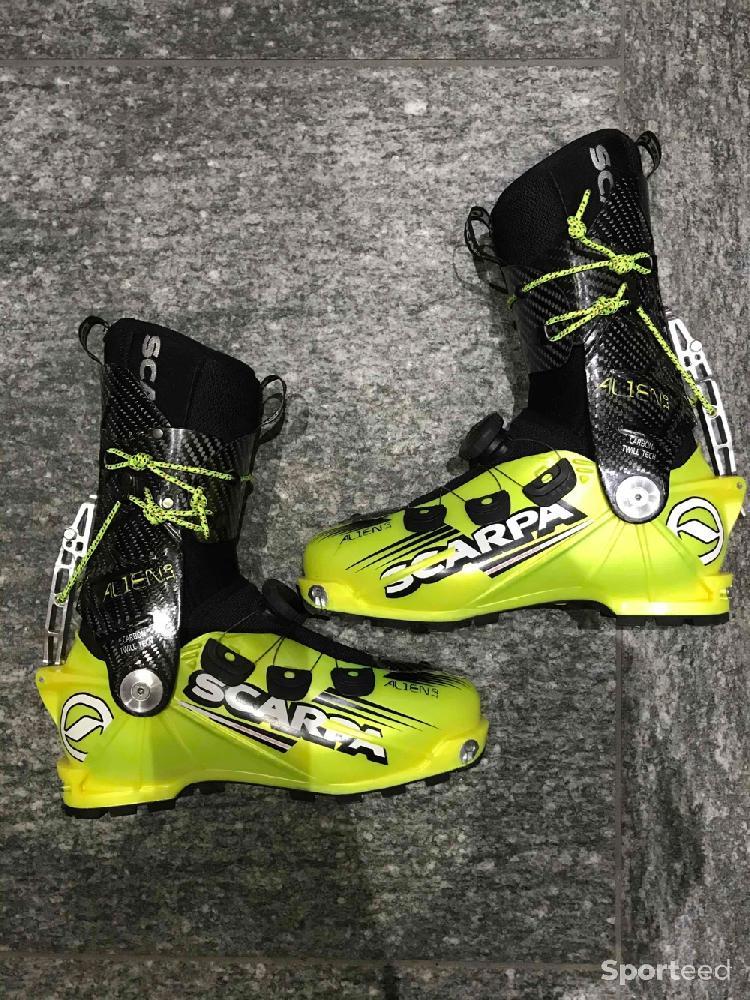 Ski de randonnée - Chaussures rando Carbon race Scarpa Alien 1.0 Taille 24, 262mm, pointure 38,5, 1360g la paire - photo 3