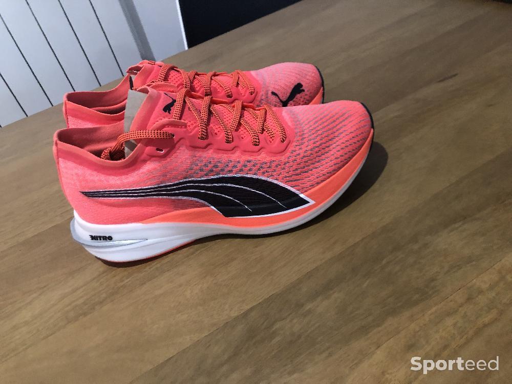 Course à pied route - Chaussures Puma Deviate Nitro Lava Blast Puma Black - photo 1