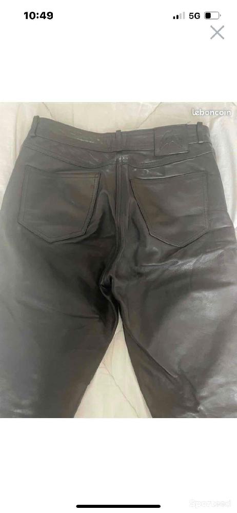 Moto route - Pantalon cuir noir  - photo 3