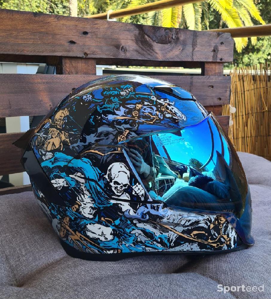 Moto route - Casque ICON Airflite 4Horseman Bleu Taille L - photo 4