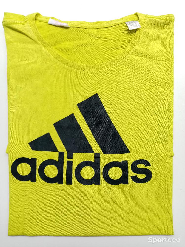 Course à pied route - T-shirt Adidas Jaune Climalite | Taille 15 - 16 ans - photo 2