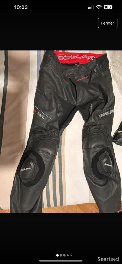 Moto route - pantalon moto cuir segura - photo 3