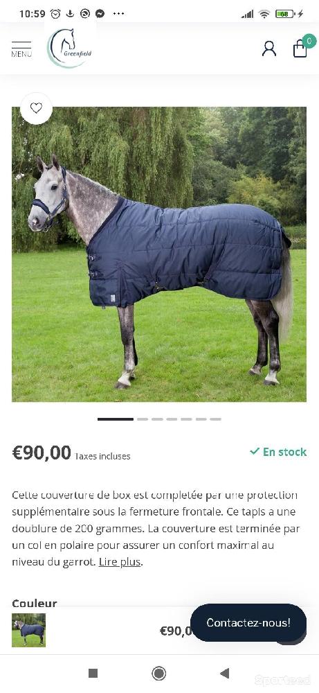 Equitation - Couverture de box Greenfield selection 135cm, 200g - photo 5