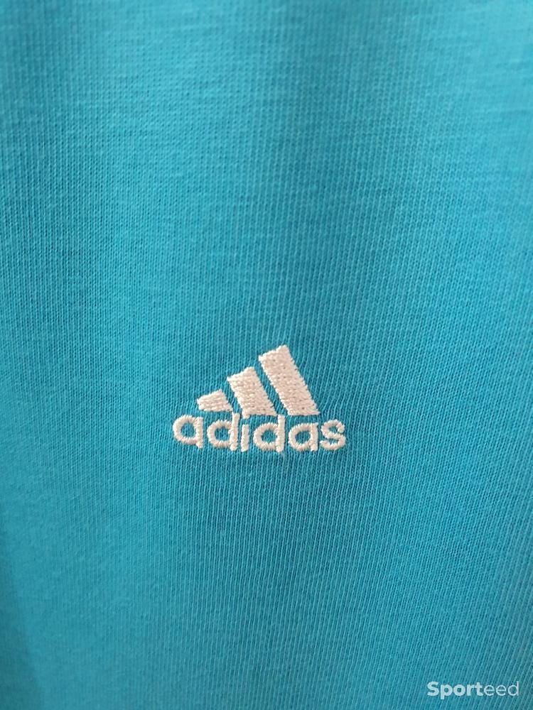 Skateboard / Longboard - T-shirt sport adidas bleu turquoise et blanc taille M - photo 4