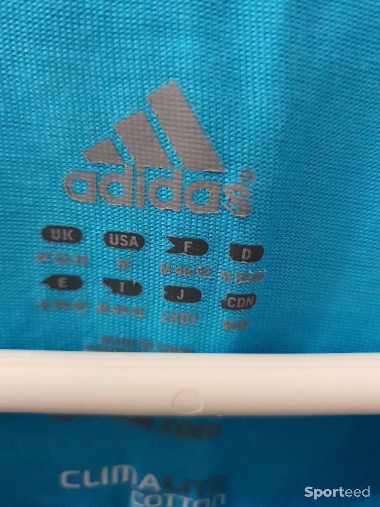 Skateboard / Longboard - T-shirt sport adidas bleu turquoise et blanc taille M - photo 3