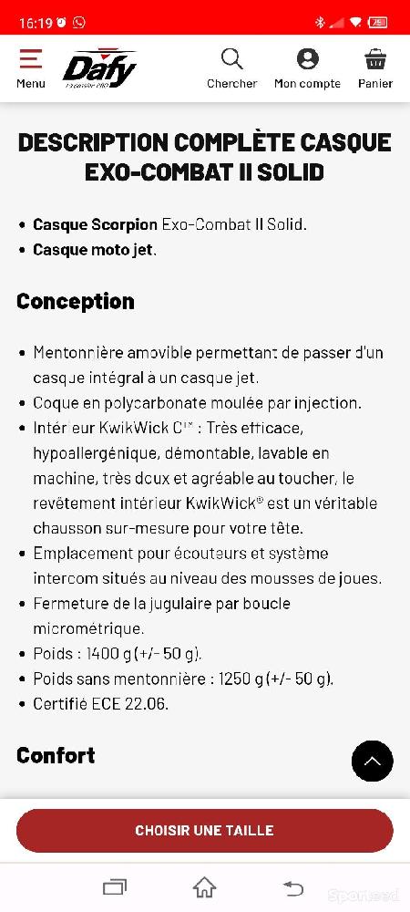 Moto route - Casque scorpion exo combat 2 - photo 5