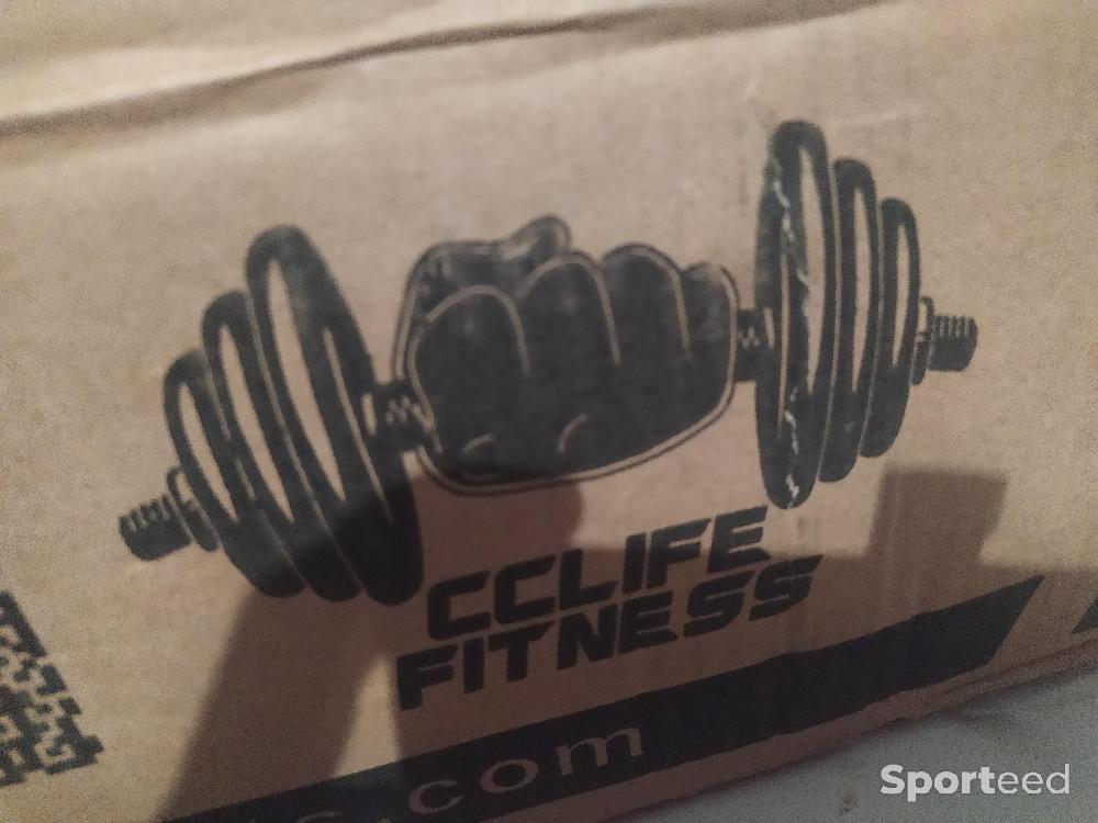Musculation - Une barre courte avec 8 disques de 2,5kg marque CCLIFE - photo 4