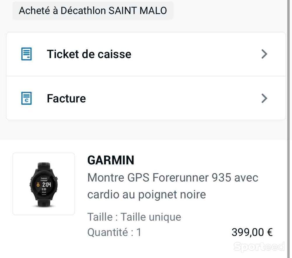 Accessoires électroniques - Montre GPS connectée Garmin 935 avec Cardio au poignet, 200 euros  - photo 4