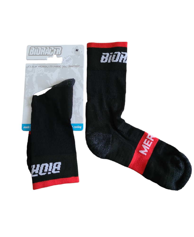 Vélo tout terrain - VTT - Chaussettes d’hiver HAUT DE GAMME : BIORACER Socks Merino pour vélo ou randonnée  - photo 1