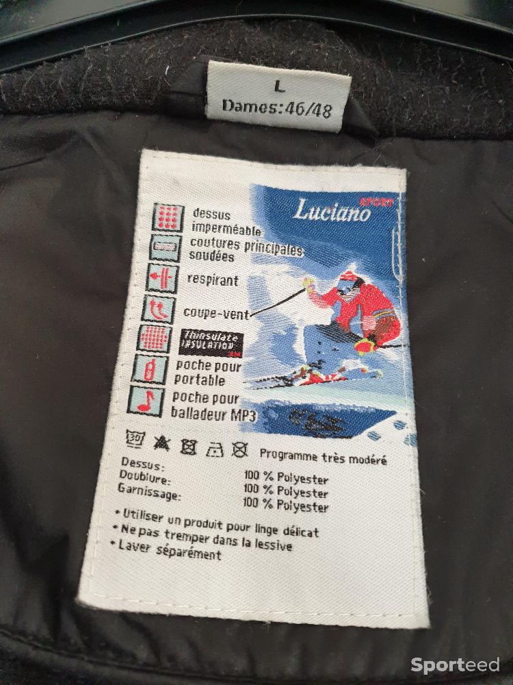 Ski alpin - Parka – Veste de de ski noire à capuche – Luciano Sport – Taille L  - photo 3