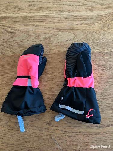 Moufles de ski rose et noir 8 ans waterproof WED’ZE