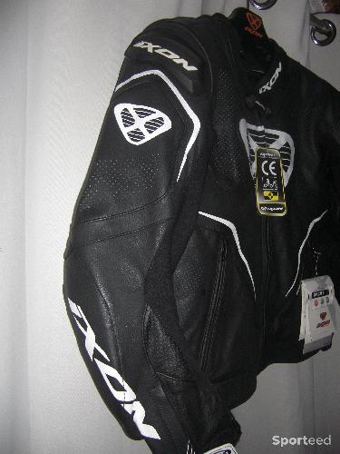 Moto route - Blouson IXON ORCUS Cuir Noir/Blanc M NEUF - photo 6