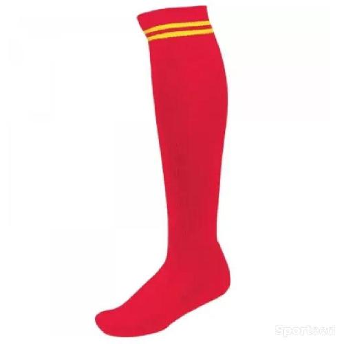 Chaussettes foot BS rouge jaune
