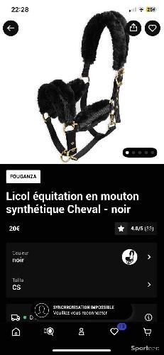 Equitation - Licol équitation en mouton synthétique Cheval - photo 5