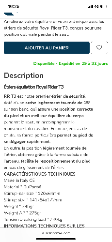 Equitation - Étriers royal rider et étrivières antares - photo 6