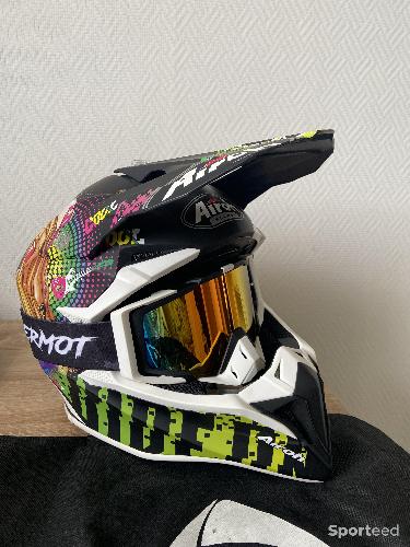 Moto route - Casque cross Airoh WRAAP - PIN UP + Masque Iridium - NEUF (Jamais porté) - photo 6