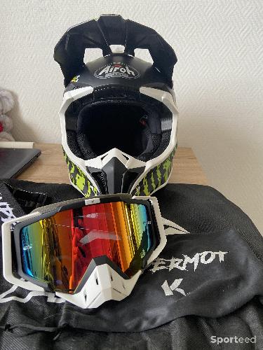 Moto route - Casque cross Airoh WRAAP - PIN UP + Masque Iridium - NEUF (Jamais porté) - photo 6