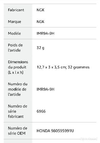 Moto route - Moto Bougies d'allumage - IMR9A-9H - NGK - photo 4