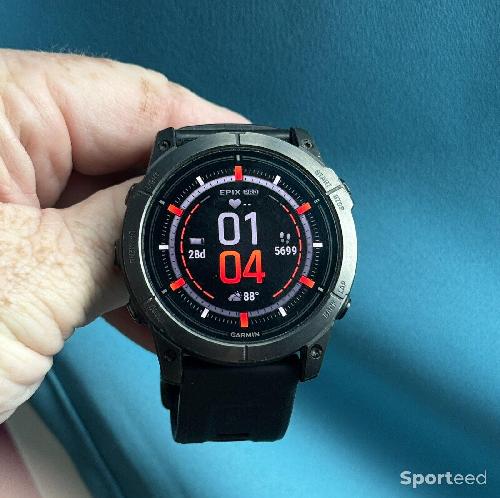 Montre GPS Garmin epix Pro (Gen 2) Sapphire Edition - Gris carbone/Noir, 51 mm